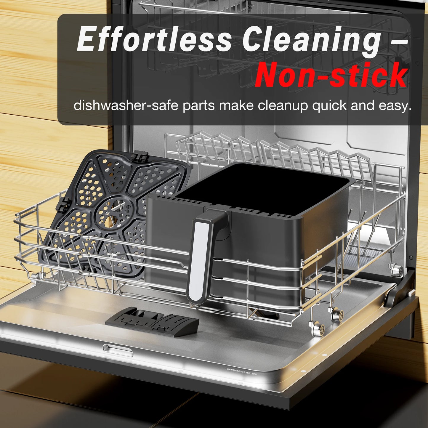 Air Fryer 6 Quart Capacity Air Fryer 12-In-1 Air Fry, Roast, Reheat, Dehydrate, Bake, Steam with 400F, Black